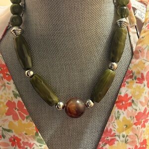 Paparazzi Green and Brown Beaded Necklace